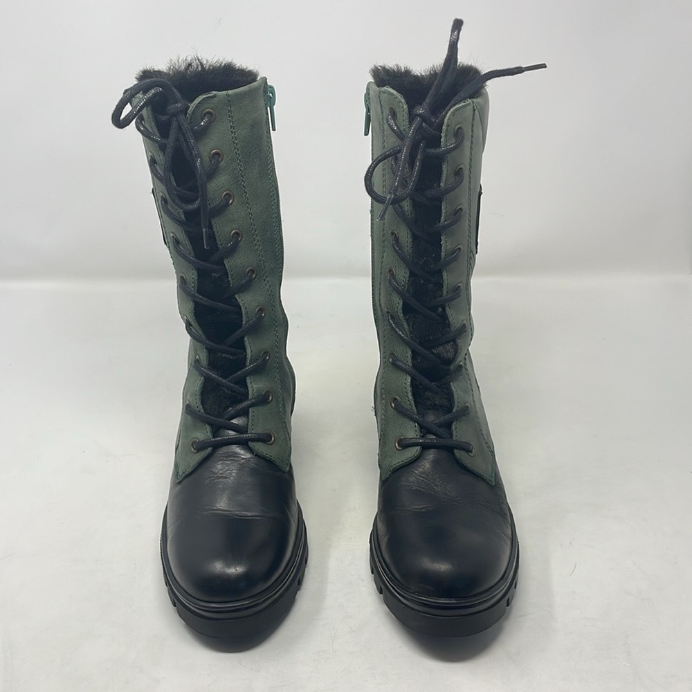 Eric Michael Leather Colorblock Combat Boots - image 2